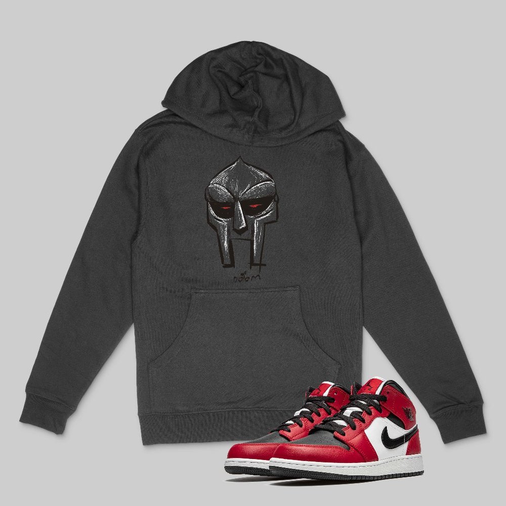 MF DOOM tee to match Air Jordan 1 Chicago Mid